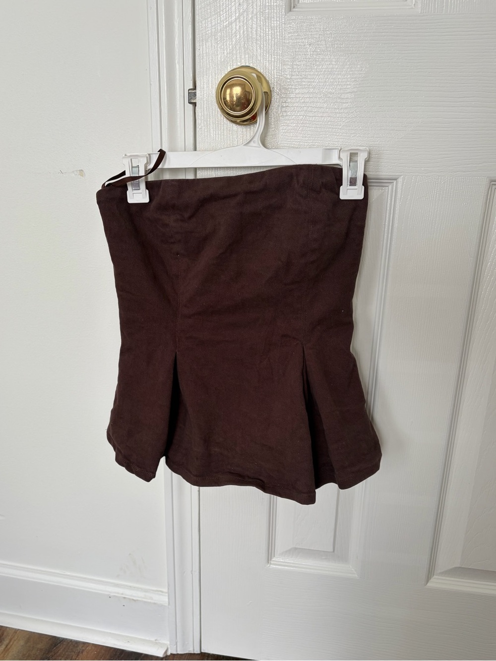 Lane201 Women’s Brown Pleated top- Strapless